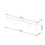 Plafon LEMMI 4L czarny SL.1168 SOLLUX LIGHTING