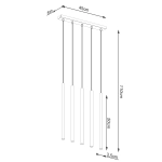 Lampa wisząca PASTELO 5L złota SL.1173 SOLLUX LIGHTING