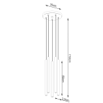 Lampa wisząca PASTELO 5P czarna SL.1176 SOLLUX LIGHTING