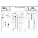 Lampa Wisząca PASTELO 5L złoty połysk SL.1198 SOLLUX LIGHTING