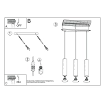 Lampa Wisząca LAGOS 3 złoty połysk SL.1201 SOLLUX LIGHTING
