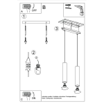 Lampa Wisząca LAGOS 2 złoty połysk SL.1241 SOLLUX LIGHTING