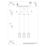 Lampa wisząca GOTTO 3L SL.1264 SOLLUX LIGHTING