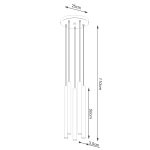 Lampa wisząca PASTELO 5P beton SL.1275 SOLLUX LIGHTING