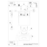 Plafon HATI szary SL.1278 SOLLUX LIGHTING
