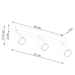 Plafon VERDO 3L biały SL.1288 SOLLUX LIGHTING