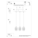 Lampa wisząca GIZUR 3L SL.1301 SOLLUX LIGHTING