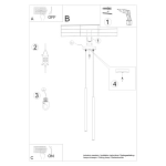 Lampa wisząca PASTELO 2 czarna SL.1304 SOLLUX LIGHTING
