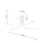 Żyrandol NORAH 6 czarny SL.1452 SOLLUX LIGHTING