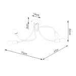 Żyrandol LEVAR 4 czarny SL.1455 SOLLUX LIGHTING