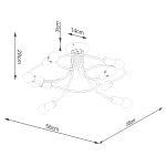 Żyrandol LEVAR 8 czarny SL.1457 SOLLUX LIGHTING