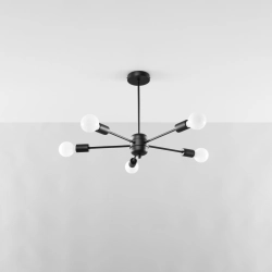 Żyrandol LANGO 5 czarny SL.1022 SOLLUX LIGHTING