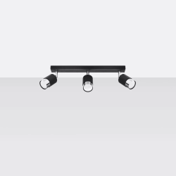 Plafon NERO 3 czarny/chrom SL.1066 SOLLUX LIGHTING