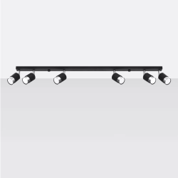 Plafon NERO 6 czarny/chrom SL.1068 SOLLUX LIGHTING
