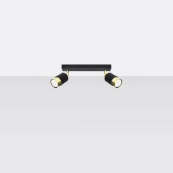 Plafon NERO 2 czarny/złoty SL.1070 SOLLUX LIGHTING