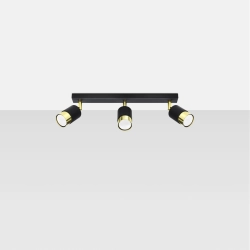 Plafon NERO 3 czarny/złoty SL.1071 SOLLUX LIGHTING