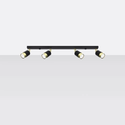 Plafon NERO 4 czarny/złoty SL.1072 SOLLUX LIGHTING
