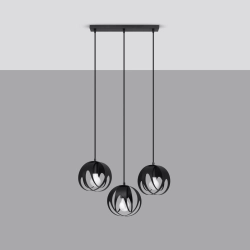 Lampa wisząca TULOS 3L czarna SL.1089 SOLLUX LIGHTING