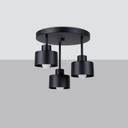 Plafon SAVAR 3 czarny SL.1131 SOLLUX LIGHTING
