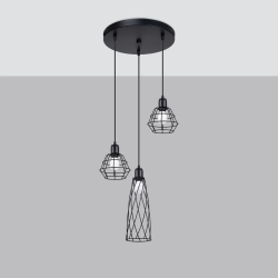Lampa wisząca SUBA 3P czarna SL.1166 SOLLUX LIGHTING