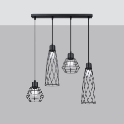 Lampa wisząca SUBA 4L czarna SL.1167 SOLLUX LIGHTING