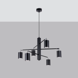 Żyrandol LEMMI 6 czarny SL.1207 SOLLUX LIGHTING