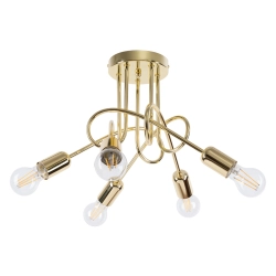 Żyrandol LOOP 5 złoty połysk SL.1438 SOLLUX LIGHTING