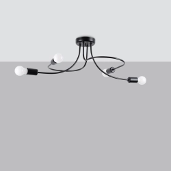 Żyrandol LEVAR 4 czarny SL.1455 SOLLUX LIGHTING