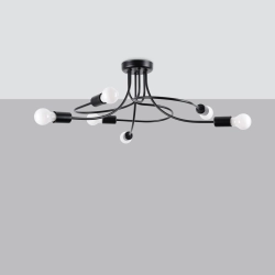 Żyrandol LEVAR 6 czarny SL.1456 SOLLUX LIGHTING