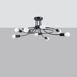 Żyrandol LEVAR 8 czarny SL.1457 SOLLUX LIGHTING