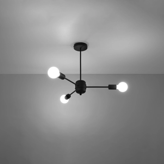 Żyrandol LANGO 3 czarny SL.1021 SOLLUX LIGHTING