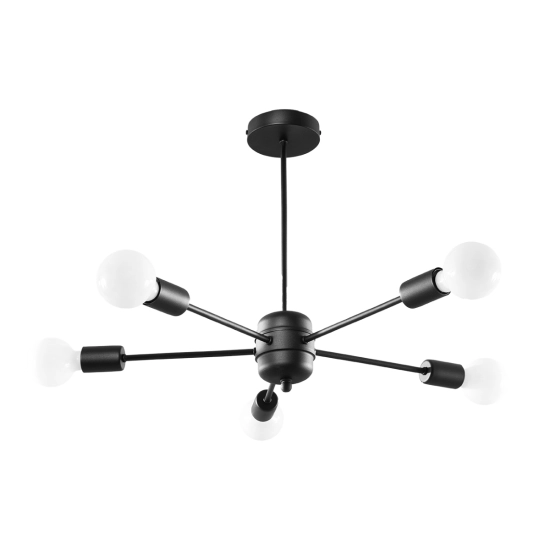 Żyrandol LANGO 5 czarny SL.1022 SOLLUX LIGHTING
