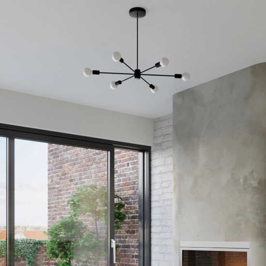 Żyrandol LANGO 5 czarny SL.1022 SOLLUX LIGHTING