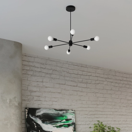 Żyrandol LANGO 5 czarny SL.1022 SOLLUX LIGHTING