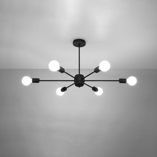 Żyrandol LANGO 6 czarny SL.1023 SOLLUX LIGHTING
