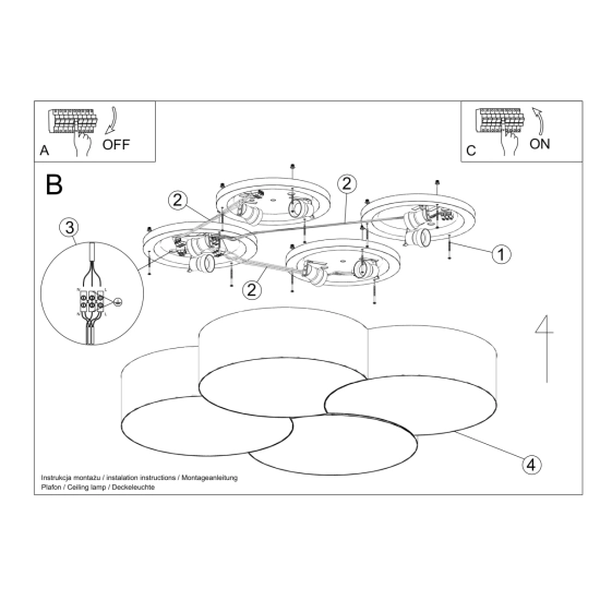 Plafon CIRCLE 4 biały SL.1053 SOLLUX LIGHTING