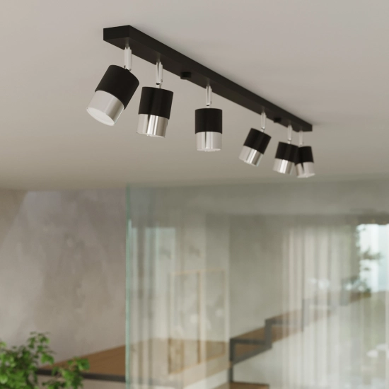 Plafon NERO 2 czarny/chrom SL.1065 SOLLUX LIGHTING