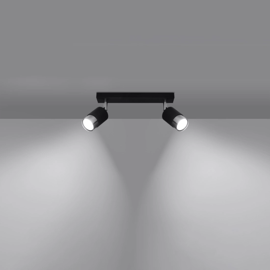 Plafon NERO 2 czarny/chrom SL.1065 SOLLUX LIGHTING
