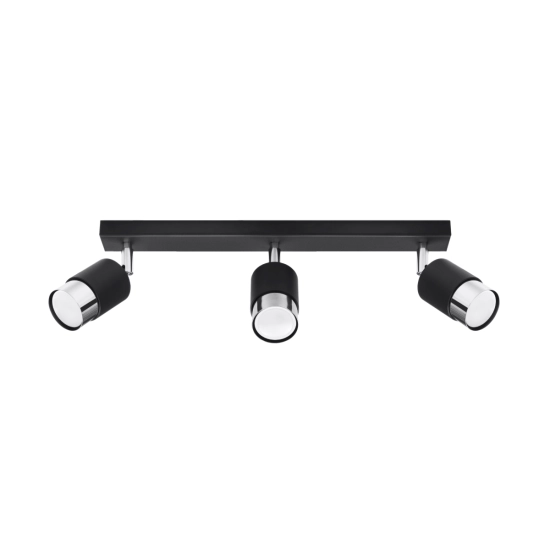 Plafon NERO 3 czarny/chrom SL.1066 SOLLUX LIGHTING