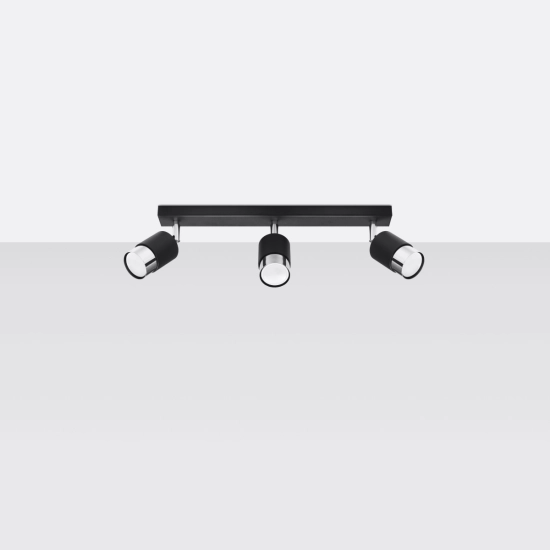 Plafon NERO 3 czarny/chrom SL.1066 SOLLUX LIGHTING