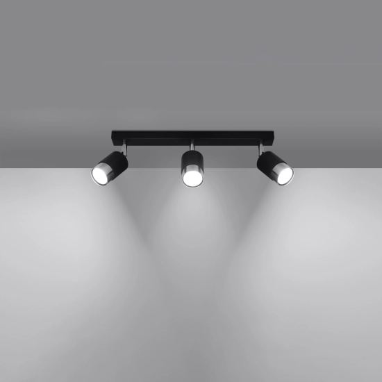 Plafon NERO 3 czarny/chrom SL.1066 SOLLUX LIGHTING