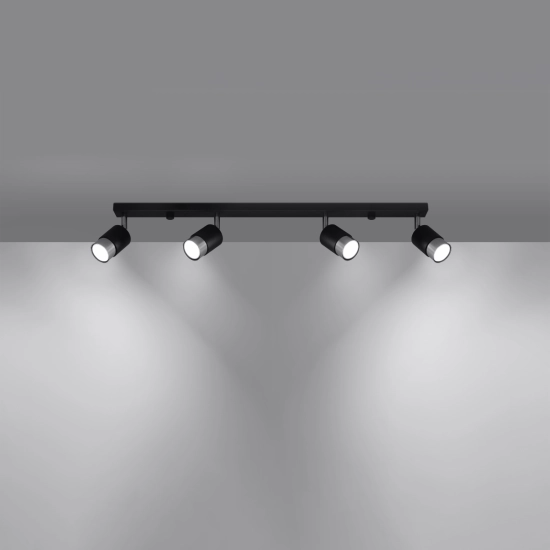 Plafon NERO 4 czarny/chrom SL.1067 SOLLUX LIGHTING