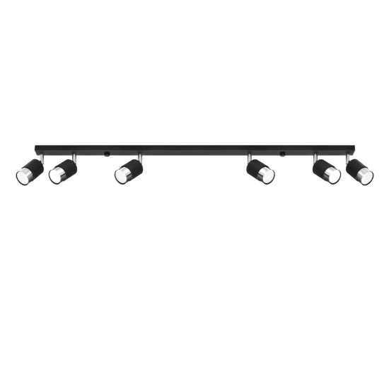 Plafon NERO 6 czarny/chrom SL.1068 SOLLUX LIGHTING