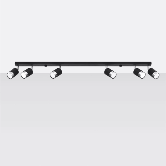 Plafon NERO 6 czarny/chrom SL.1068 SOLLUX LIGHTING