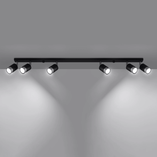 Plafon NERO 6 czarny/chrom SL.1068 SOLLUX LIGHTING