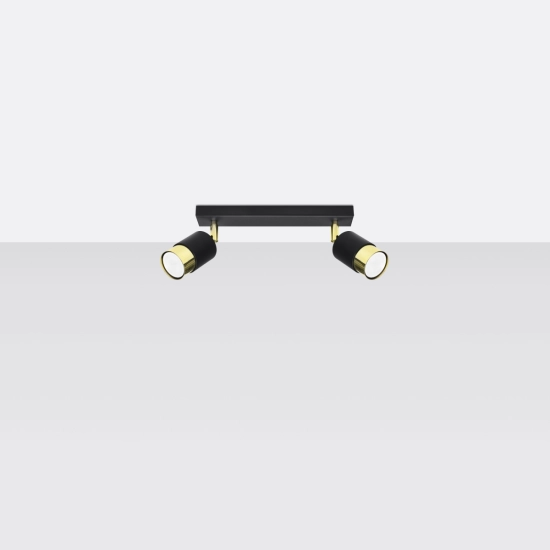 Plafon NERO 2 czarny/złoty SL.1070 SOLLUX LIGHTING