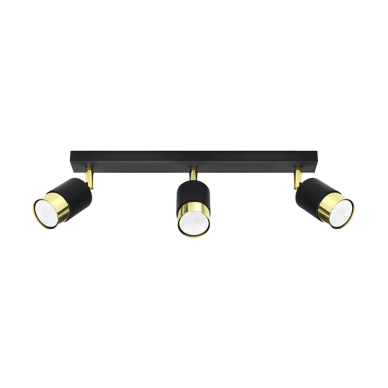 Plafon NERO 3 czarny/złoty SL.1071 SOLLUX LIGHTING