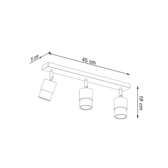 Plafon NERO 3 czarny/złoty SL.1071 SOLLUX LIGHTING