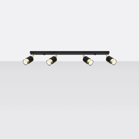 Plafon NERO 4 czarny/złoty SL.1072 SOLLUX LIGHTING
