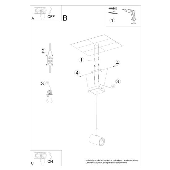 Plafon NORANO czarny SL.1074 SOLLUX LIGHTING